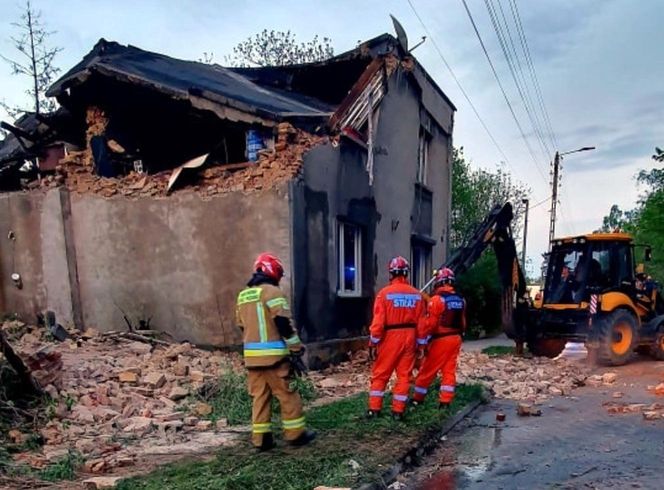 Wybuch gazu w Wojkowicach. Dom jednorodzinny częściowo się zawalił