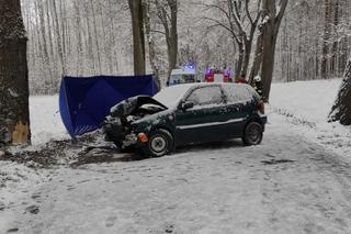 Tragiczny wypadek pod Olsztynem. Auto uderzyło w drzewo. Kierowca zginął na miejscu