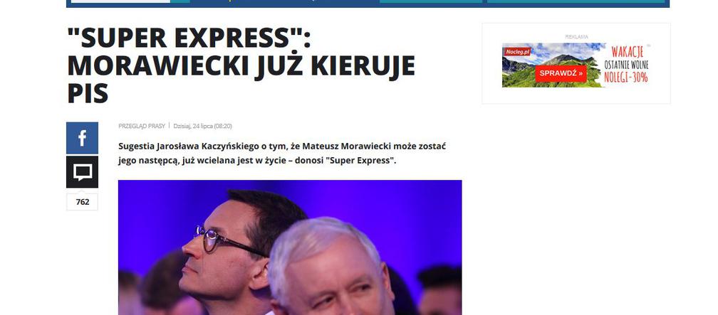 Morawiecki juz rządzi partia. Burza po publikacji SE