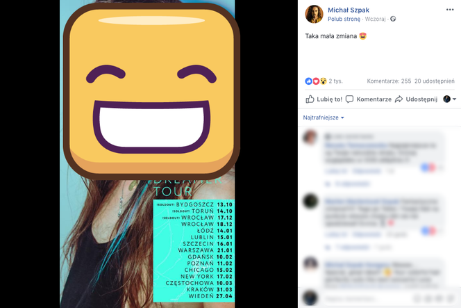 Michał Szpak w zielonych włosach 