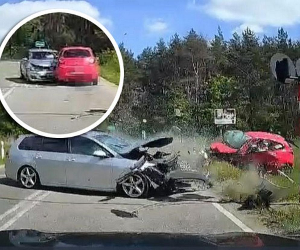 Policjanci ujawnili dramatyczne nagranie. Zderzenie trzech aut na przejeździe kolejowym