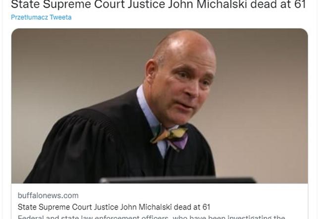 Sędzia Michalski odebrał sobie życie