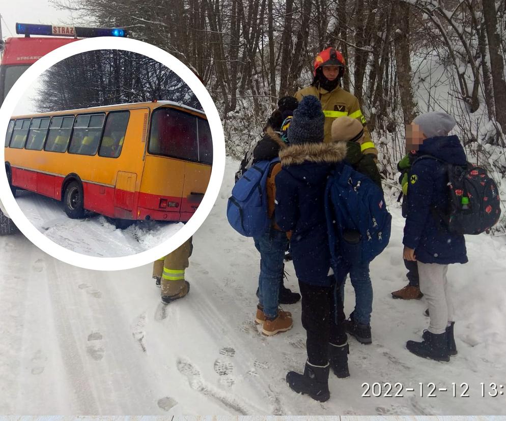 Bierówka. Autobus z 39 dziećmi wjechał do rowu [GALERIA]