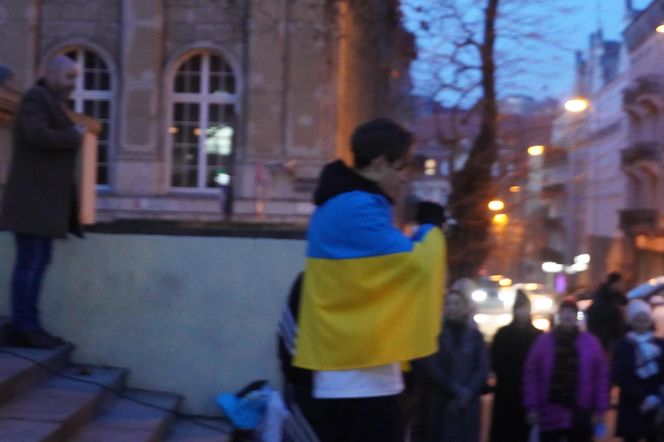 Manifestacja w trzecią rocznicę wybuchu wojny w Ukrainie