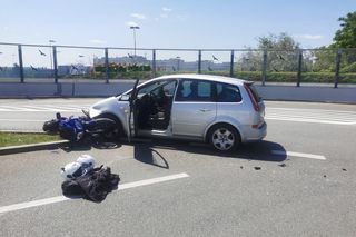 Kolejne zdarzenie z udziałem motocyklisty! Kobieta zabrana do szpitala