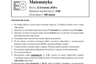 Egzamin ósmoklasisty 2020 - ODPOWIEDZI z matematyki