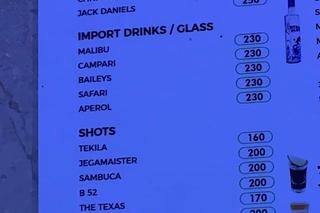 Ceny alkoholu w 2023 r. w tureckim barze