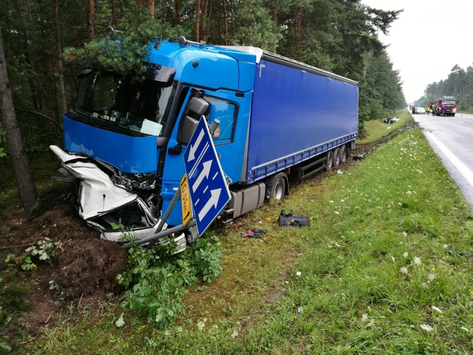 Tragiczna śmierć na drodze niedaleko Bolesławca. Ciężarówka rozerwała audi na pół