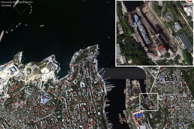 Zdjęcia satelitarne portu w Sewastopolu po ataku