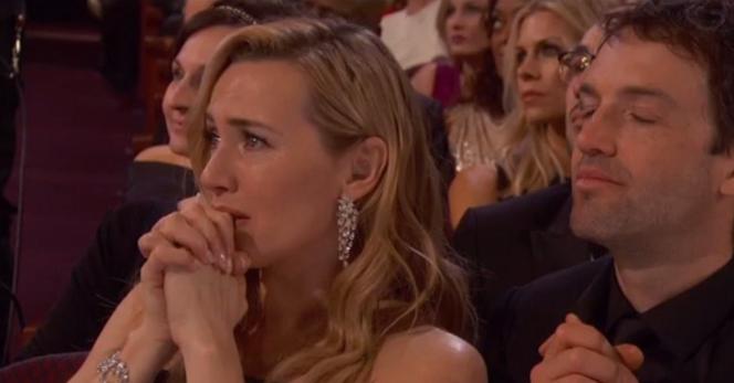 Oscary 2016 - Kate Winslet i Leonardo DiCaprio - reakcja Kate Winslet