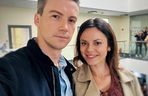 M jak miłość nowy sezon. Kasia (Paulina Lasota), Jakub Karski (Krzysztof Kwiatkowski) na planie