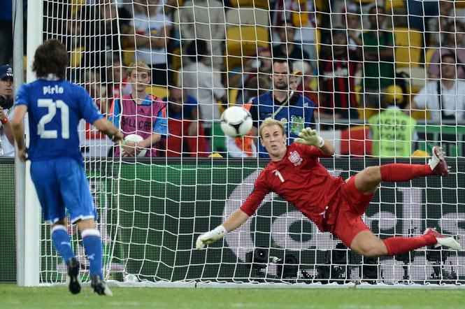 Anglia - Włochy, Andrea Pirlo i Joe Hart, EURO 2012