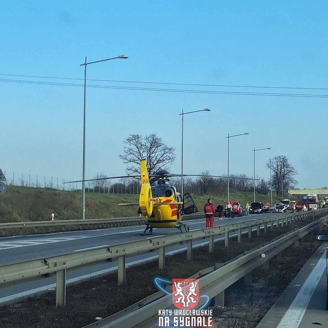 21.03.2025 - wypadek na autostradzie A4 pod Wrocławiem