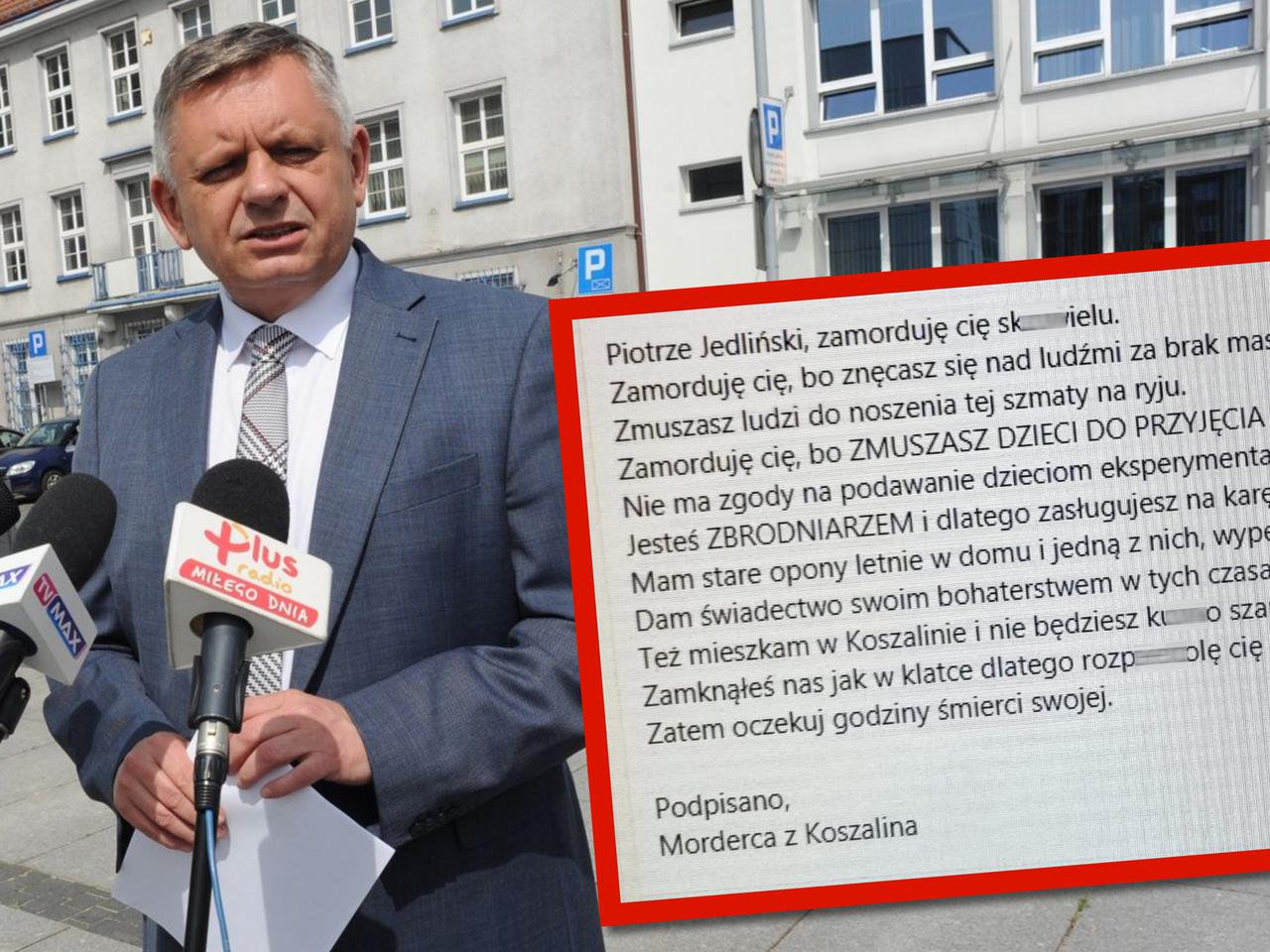 Prezydentowi Koszalina grożą śmiercią! Oczekuj godziny śmierci swojej