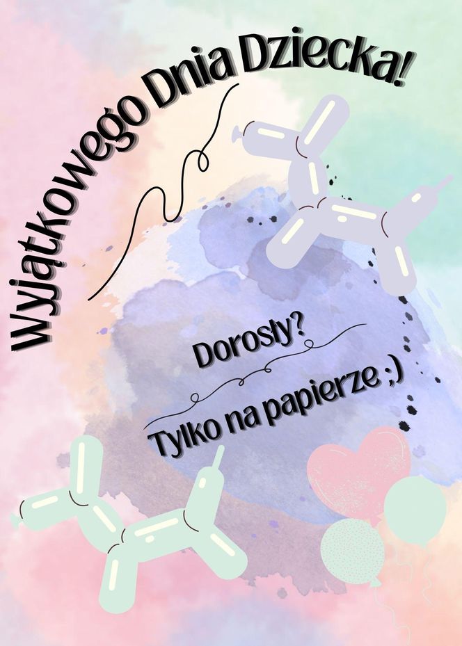 Kartka na Dzień Dziecka dla dorosłych