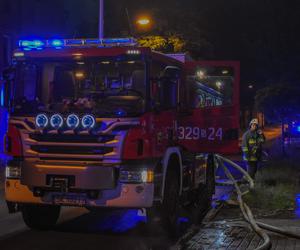 Pożar przy ul. Oswobodzenia w Katowicach. W akcji gaśniczej wzięło udział kilka zastępów straży