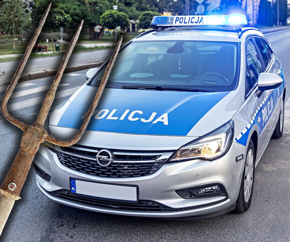 Rodzinny terror na Mazurach. Siekiera, groźby i atak widłami na policjanta!