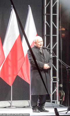 Jarosław Kaczyński na uroczystości odsłonięcia pomnika brata