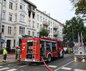 Pożar kamienicy przy al. Piastów w Szczecinie