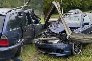 Trójka rannych po wypadku BMW na Wale Miedzeszyńskim. „Popisywał się, próbował driftować”