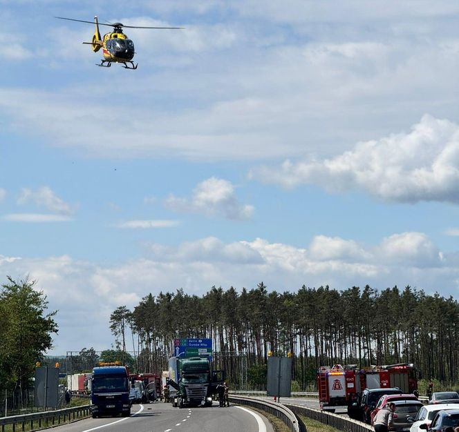 Wypadek na autostradzie A6
