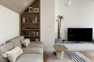 Klimatyczne poddasze w stylu japandi