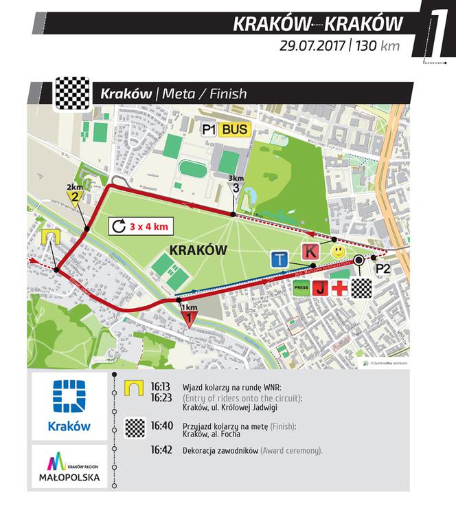 Tour de Pologne: Mapa mety 1. etapu
