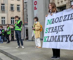 Młodzieżowy Strajk Klimatyczny w Katowicach. Protest pod siedzibą Tauronu