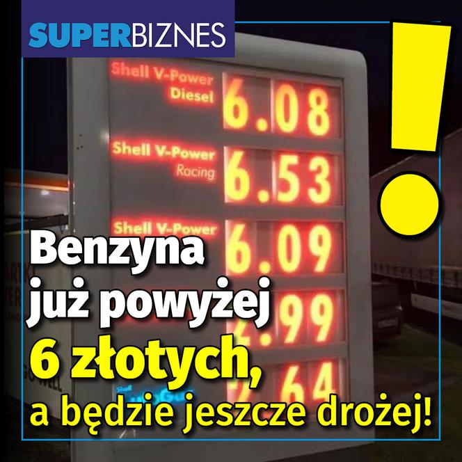 Benzyna  już powyżej  6 złotych,  a będzie jeszcze drożej!