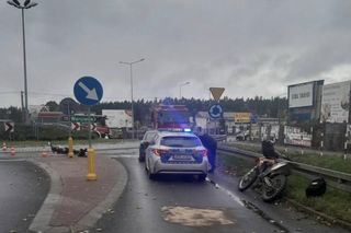 Wypadek i kolizja w Aleksandrówce - Oba zdarzenia w tym samym czasie i z udziałem motocykli crossowych