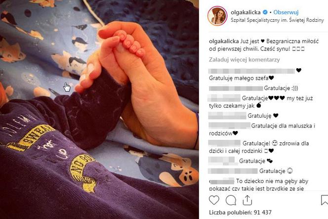 Olga Kalicka urodziła synka
