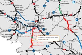 Trasa S8 z Wrocławia do granicy z Czechami. Jest umowa na kolejny odcinek drogi 