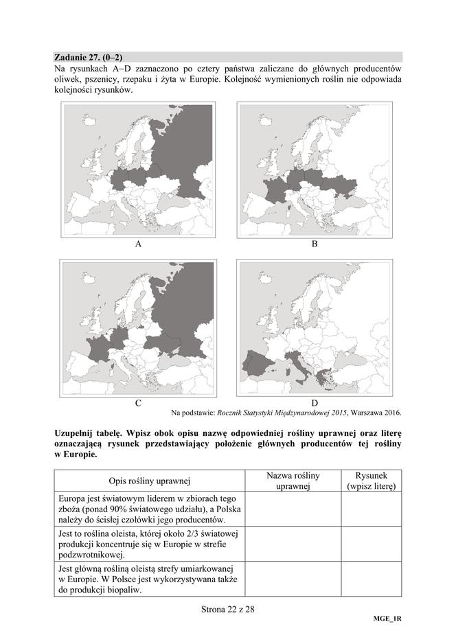 Matura 2019 geografia rozszerzona. ARKUSZE I ODPOWIEDZI