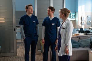 	Na dobre i na złe odc. 954. Tadek Borucki (Marcin Urbanke), Tomasz Jacyno (Antoni Sałaj), Gloria (Aleksandra Grabowska)