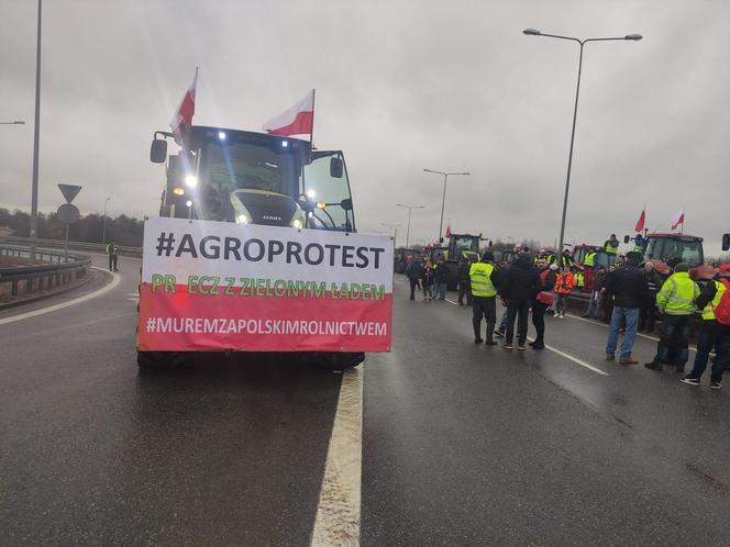 Protest rolników w Elblągu na S7