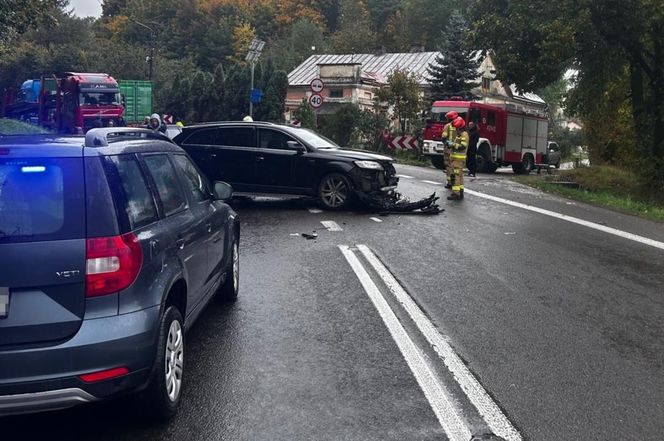 Izbica. Rodzina w szpitalu. Audi zderzyło się z ciężarówką na DK 17 [11.10.2024]