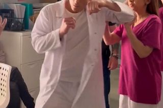 	M jak miłość nowy sezon. Olek (Maurycy Popiel), Aneta (Ilona Janyst) na planie