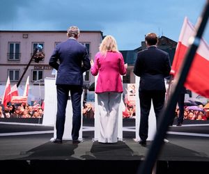 Karol Nawrocki na zorganizowanej przez telewizję Republika debacie przedwyborczej w Końskich