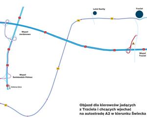 Utrudnienia na wjeździe A2 w Trzcielu. Kierowcy, zapamiętajcie ten objazd