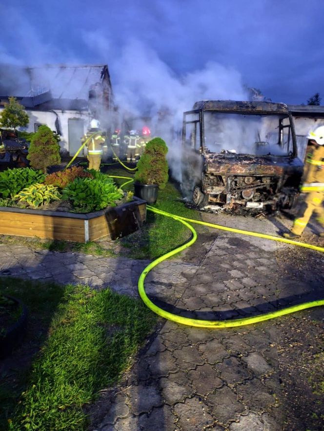 Pożar budynków w Kuźnicy Starej