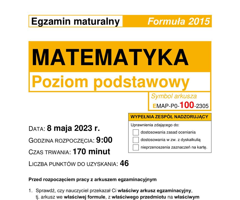 Matura 2023: matematyka. Arkusze CKE i odpowiedzi rozwiązane przez eksperta [Formuła 2015]	