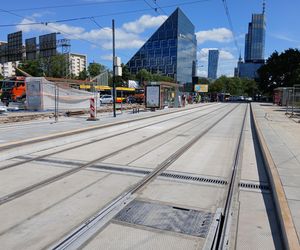 Tramwajowy remont pl. Zawiszy w Warszawie