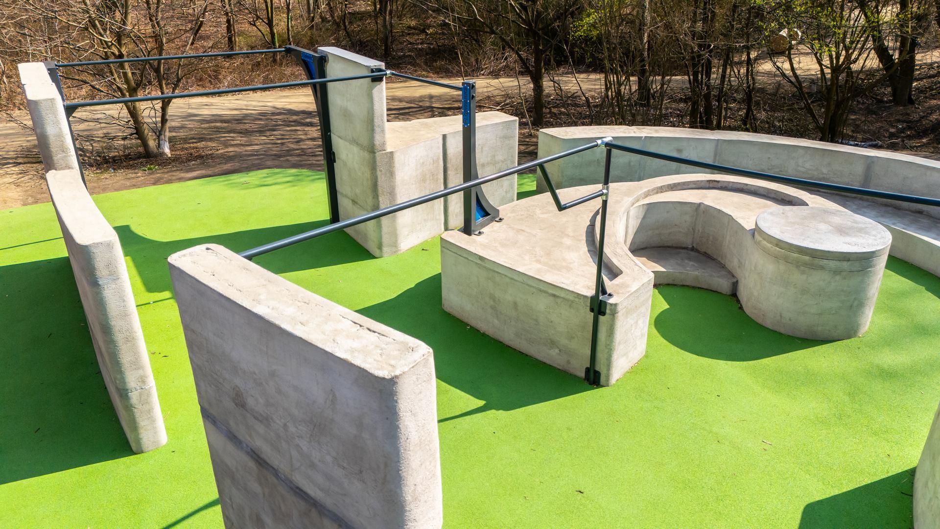 Flowpark do ćwiczenia parkouru, park Przy Bażantarni