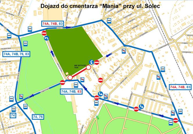 Dojazd do cmentarza "Mania"