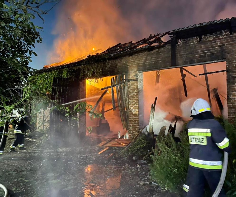 Dwa konie zginęły w pożarze stodoły w Dąbrowie Rusieckiej. Z ogniem walczyło 30 strażaków