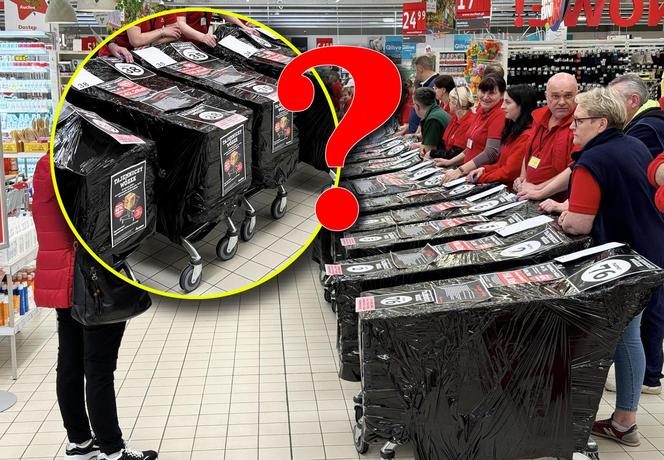 Tajemnicze wózki w Auchan! Klienci kupują „kota w worku”. Co jest w środku?