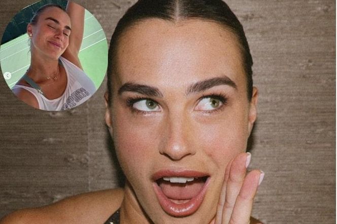 Spocona Aryna Sabalenka po treningu