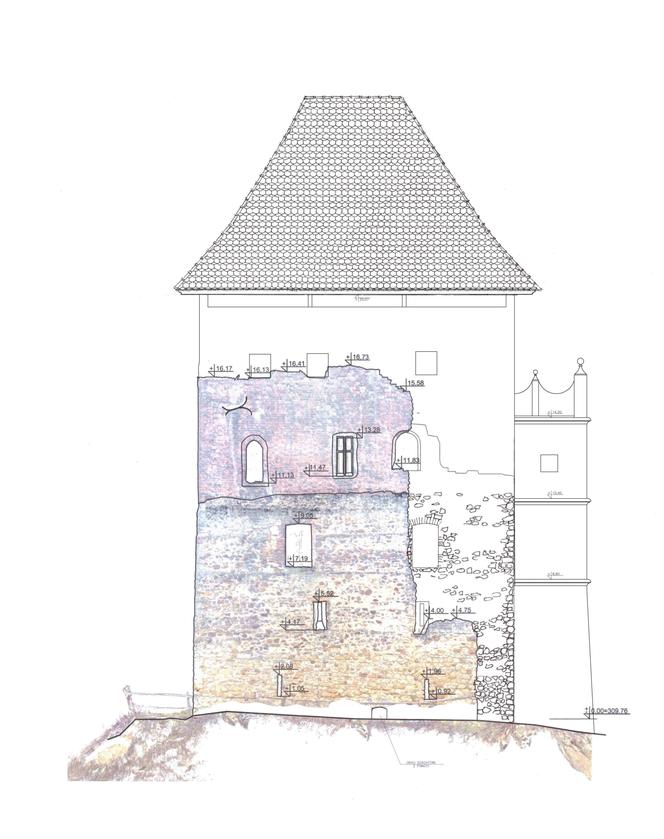 Południowa elewacja wieży zamku w Melsztynie