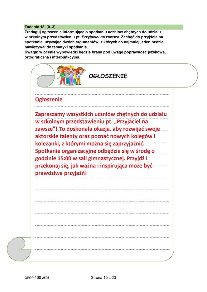 Egzamin ósmoklasisty 2025 polski: odpowiedzi do wszystkich zadań z arkusza CKE [13.05.2025]