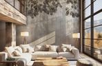 Miękka sofa i tapeta Mimosa